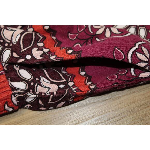 LOFT Boho Floral A-Line Skirt Multicolor Burgundy Orange White Women’s M - Picture 5 of 6